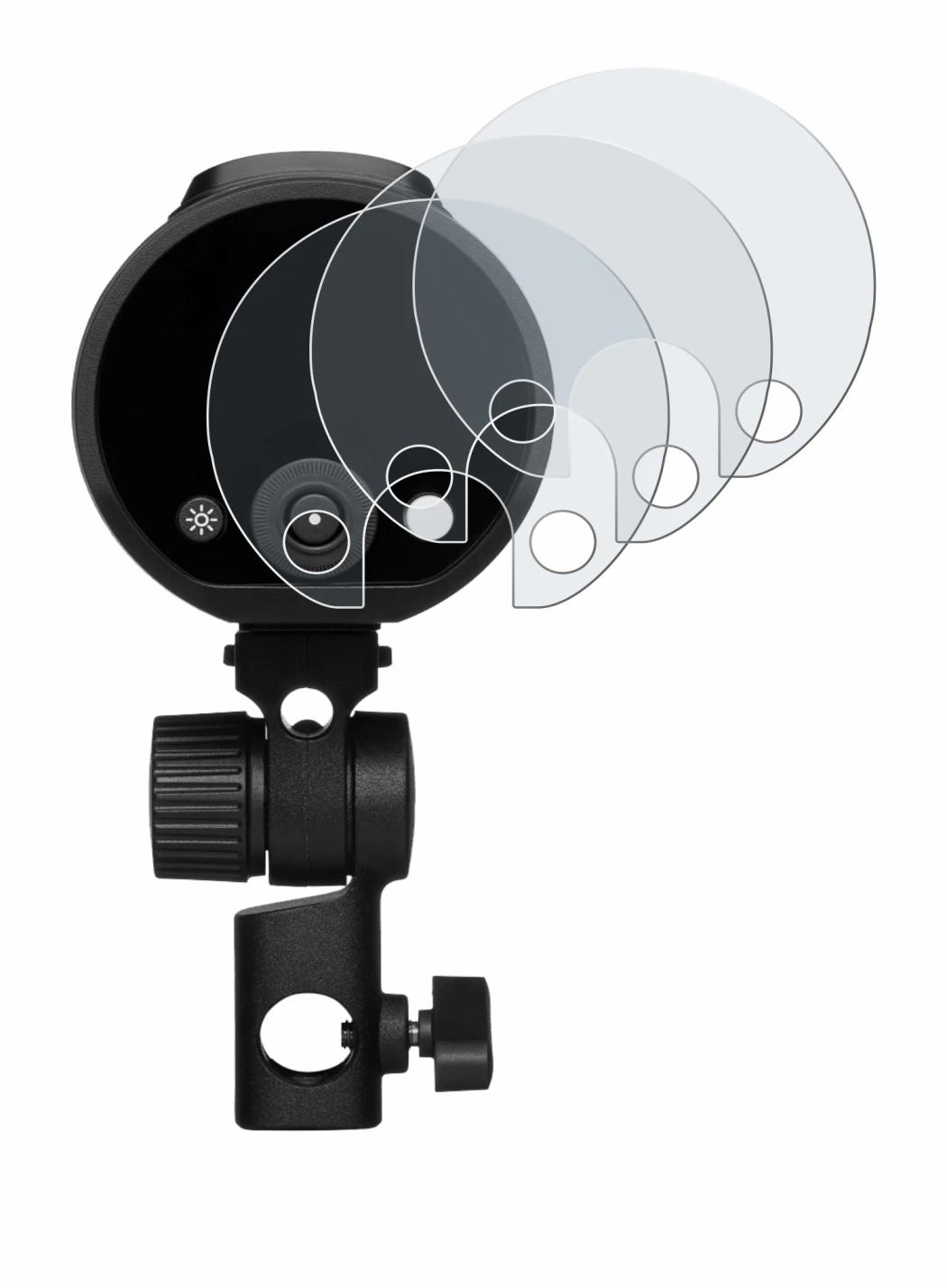 Image of the device Profoto A2 with a wide variety of screen protectors.