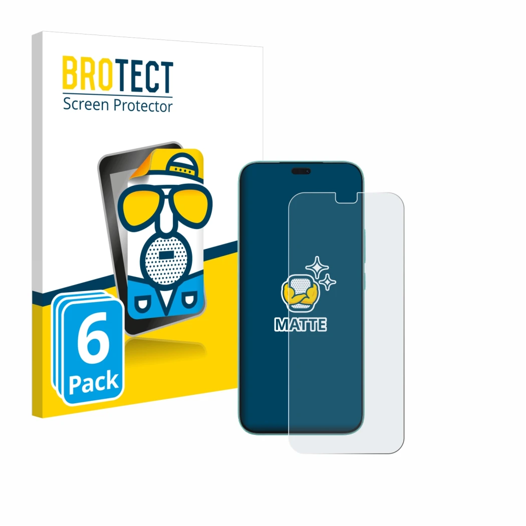 Front side of a product packaging with the brand logo BROTECT. Next to it is the device Honor 400 Lite shown with the correspo