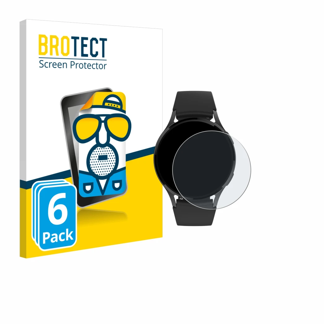 Front side of a product packaging with the brand logo BROTECT. Next to it is the device Levowatch EDGY shown with the correspo