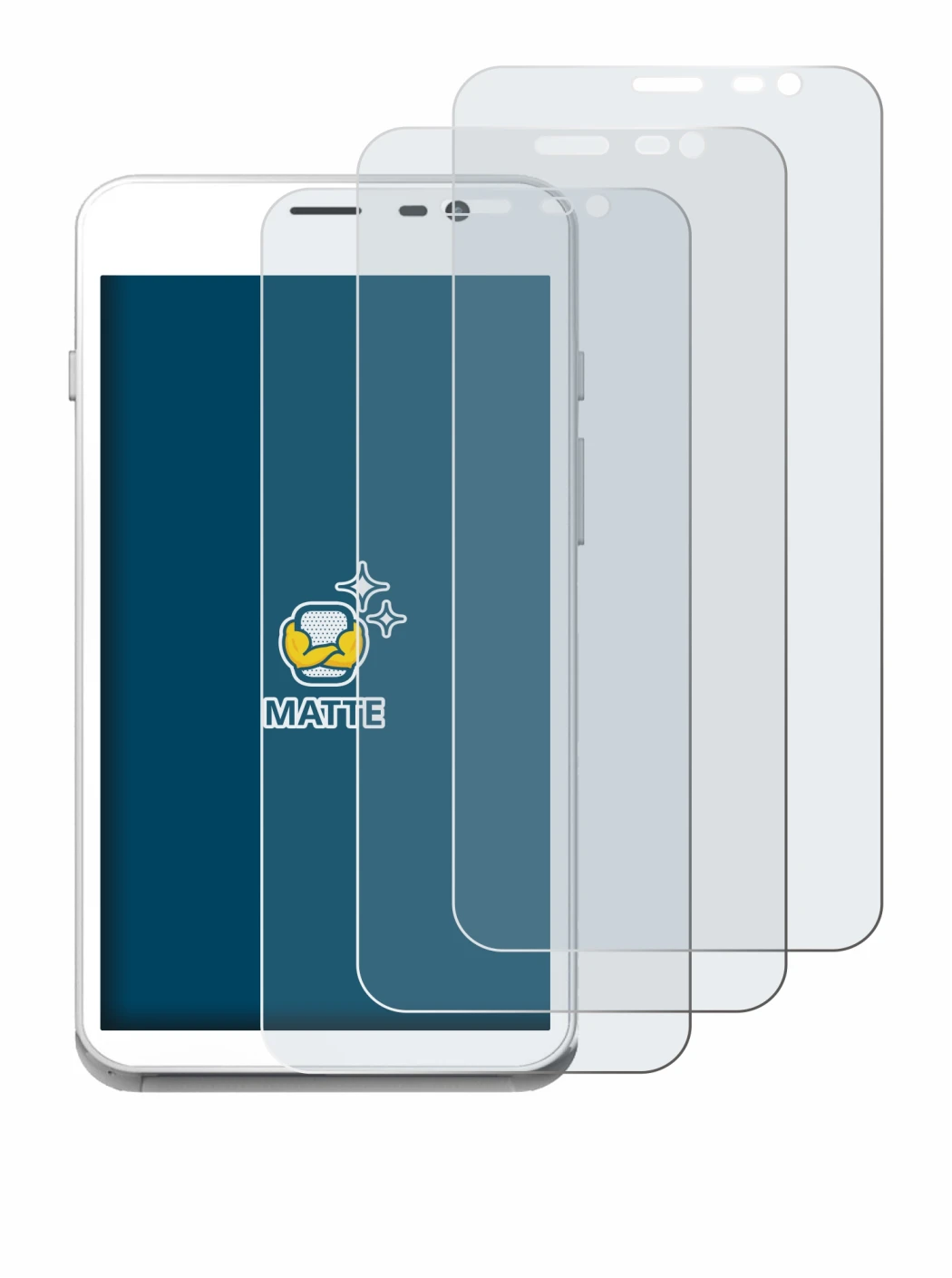 Image of the device Pax CCV Fly A77 with a wide variety of screen protectors.