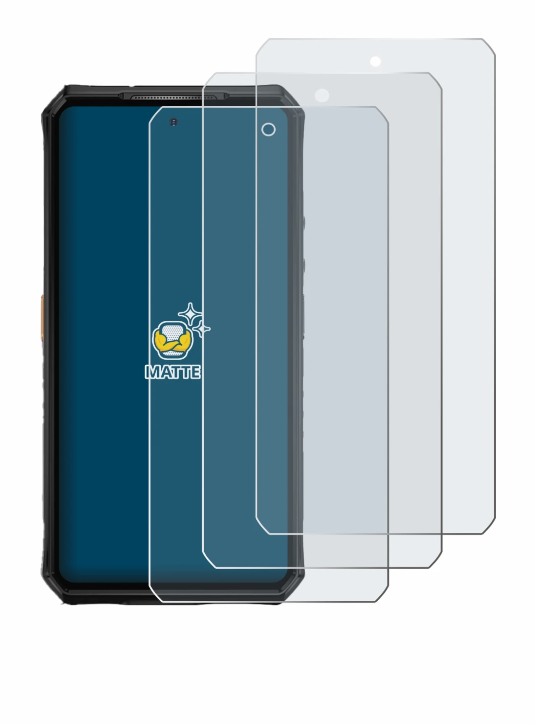 Image of the device Ulefone Armor 28 Pro with a wide variety of screen protectors.