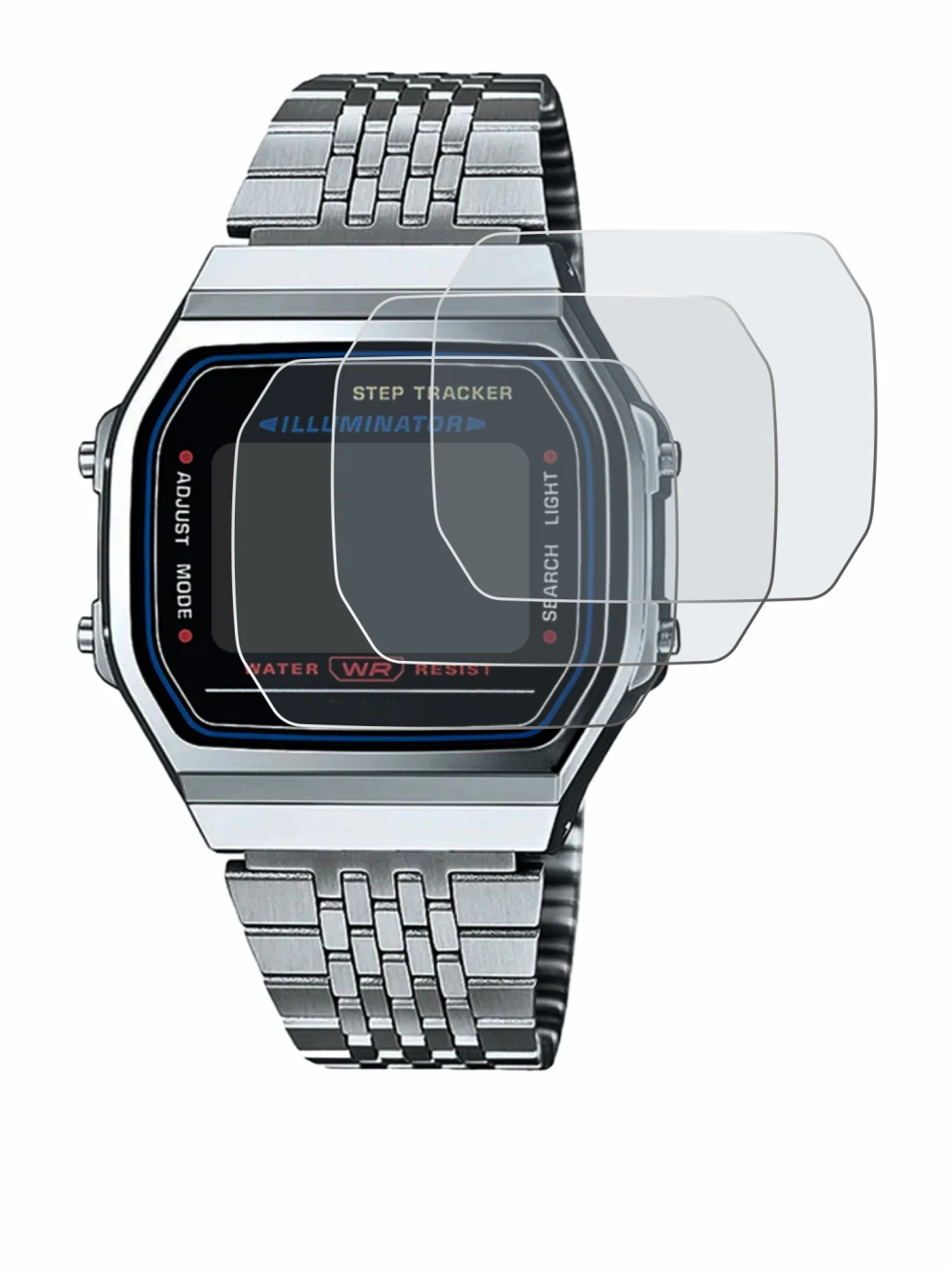 Image of the device Casio iconic ABL-100WE-1A with a wide variety of screen protectors.