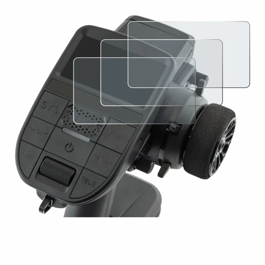 Image of the device Radiomaster MT12 with a wide variety of screen protectors.