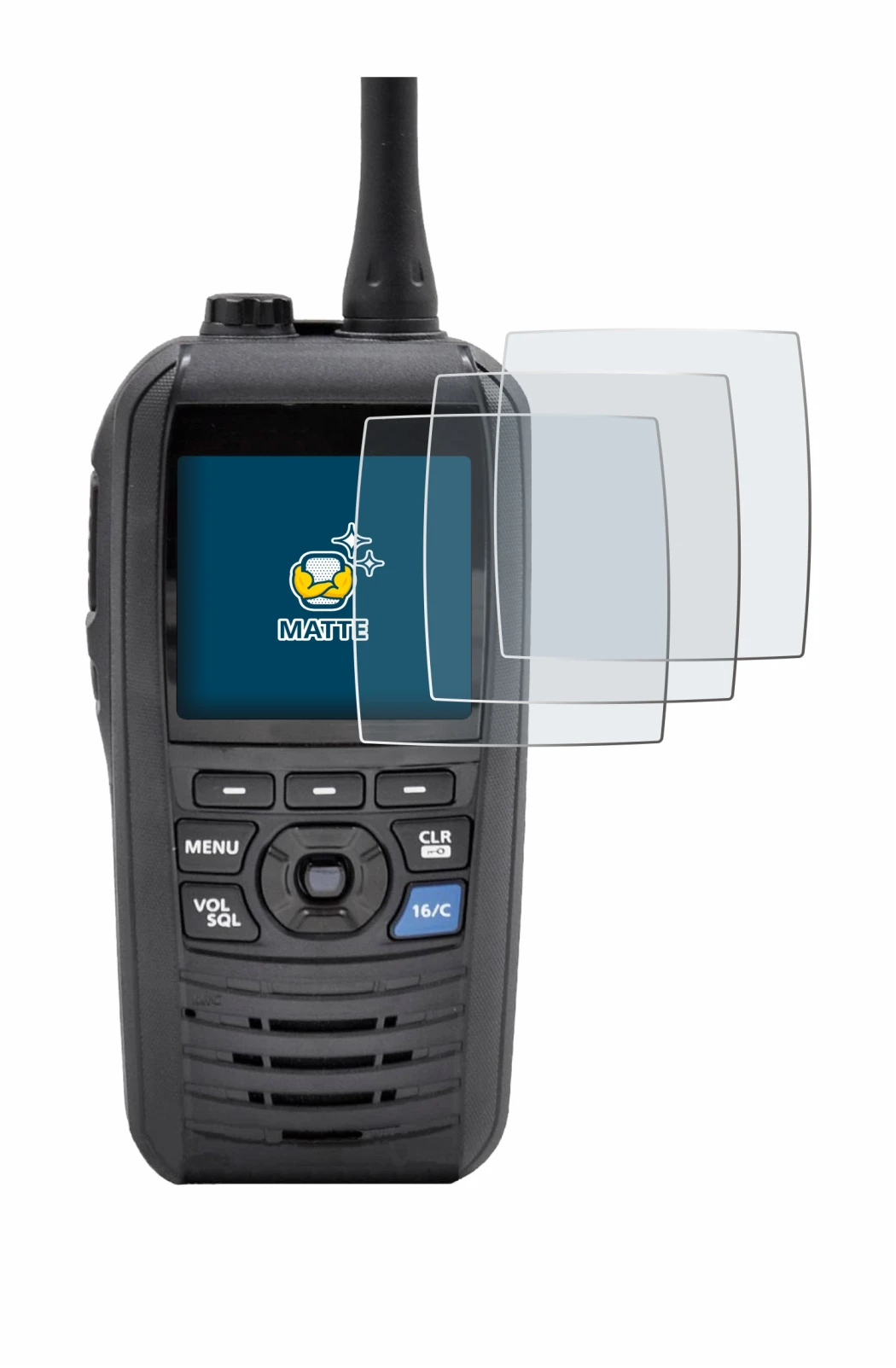 Image of the device Icom IC-M94D with a wide variety of screen protectors.