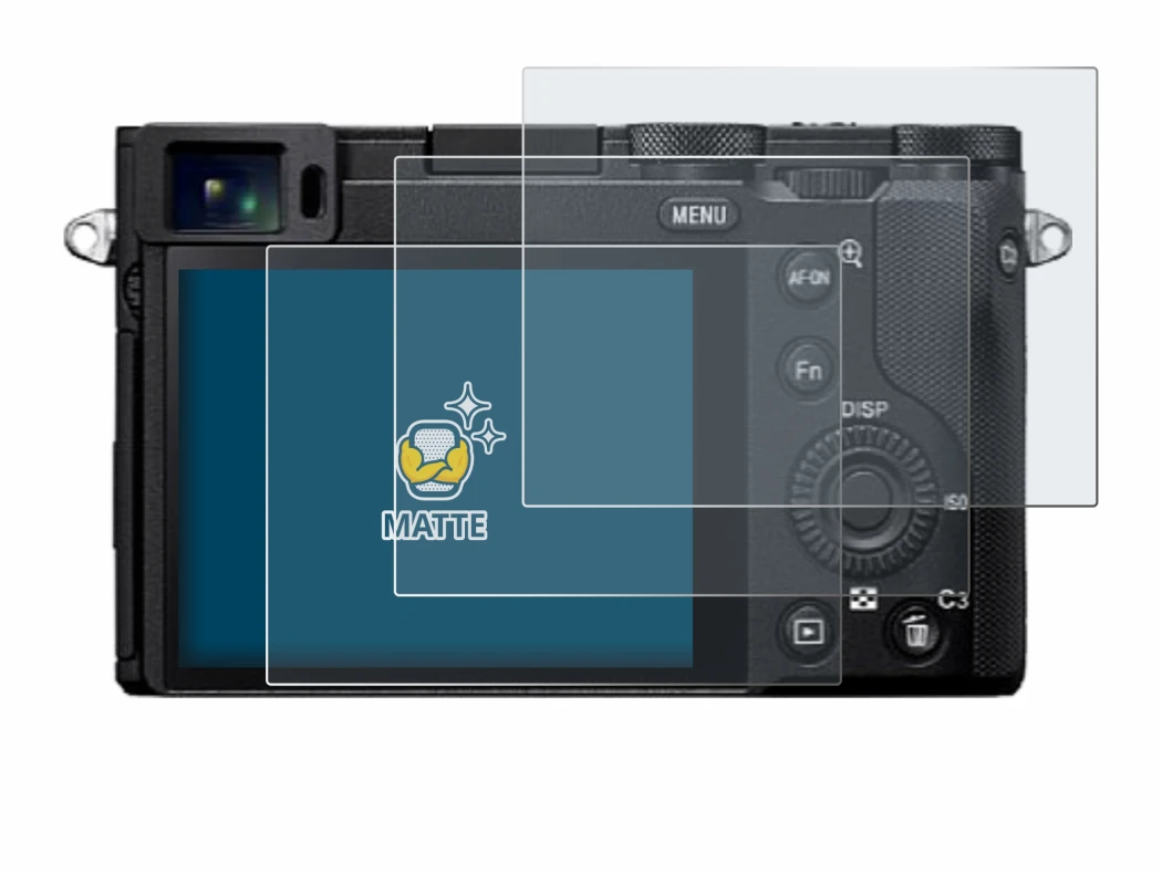 Image of the device Sony RX1R III with a wide variety of screen protectors.