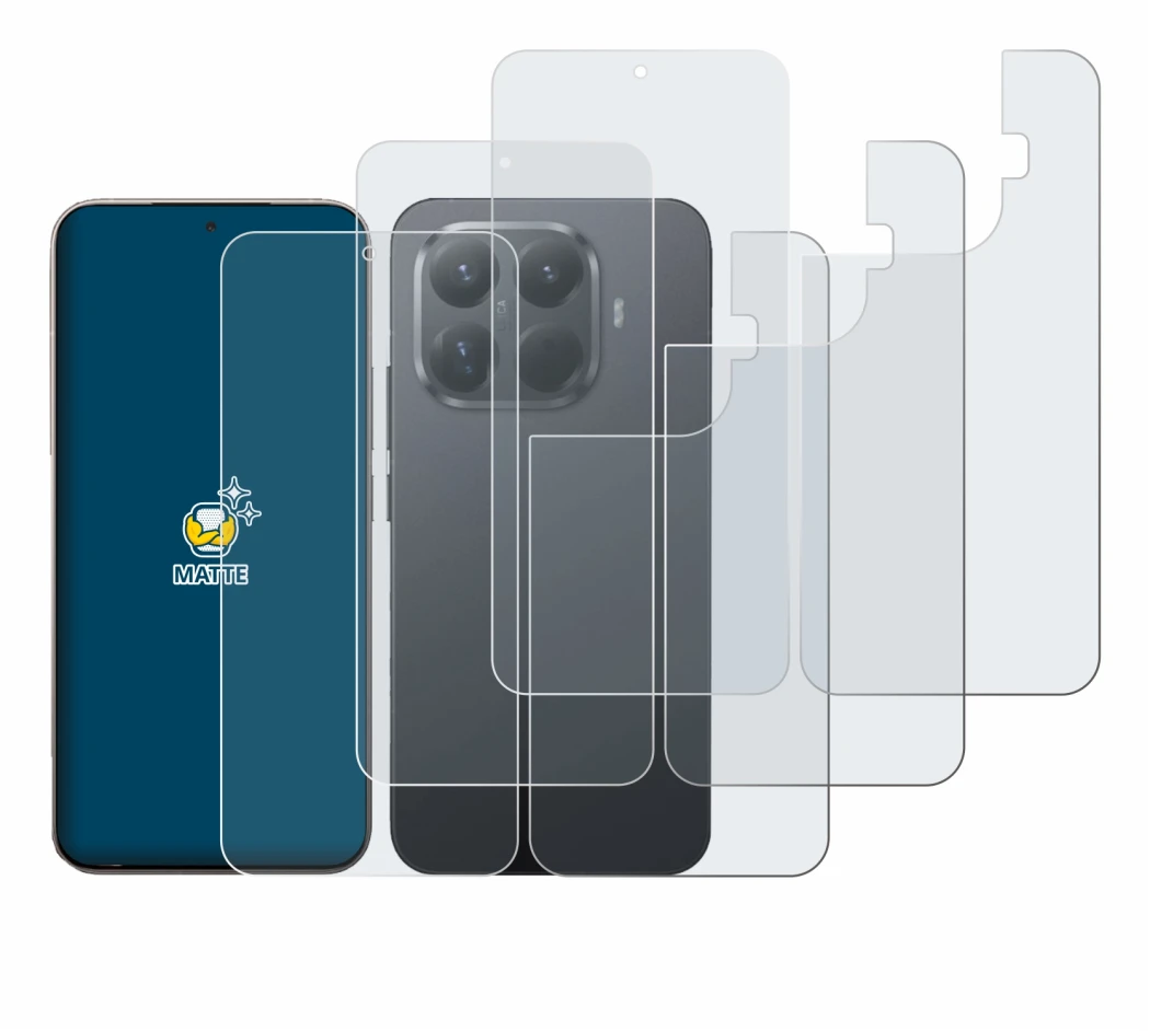 Image of the device Xiaomi 15T Pro (Front+Back) with a wide variety of screen protectors.