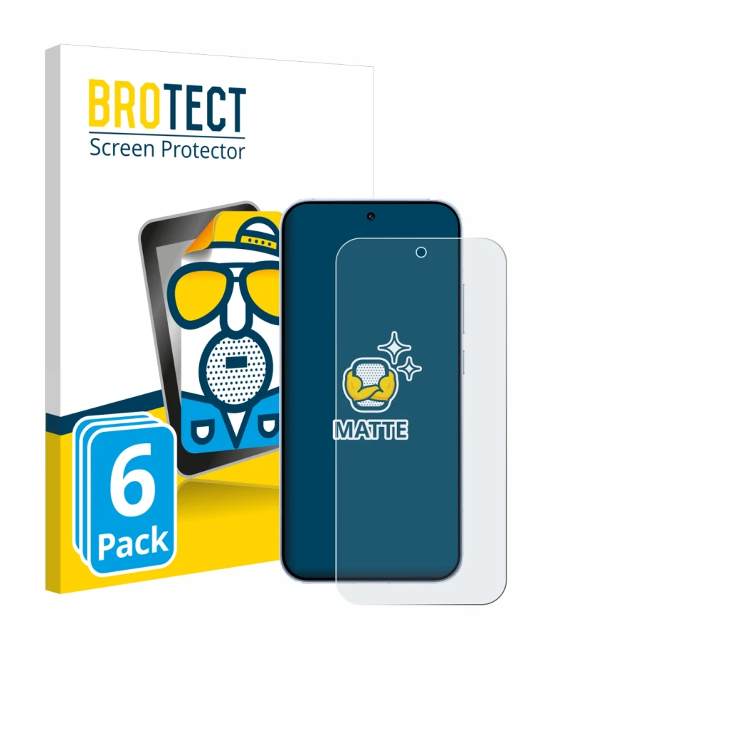 Front side of a product packaging with the brand logo BROTECT. Next to it is the device Oppo Reno 15 shown with the correspond