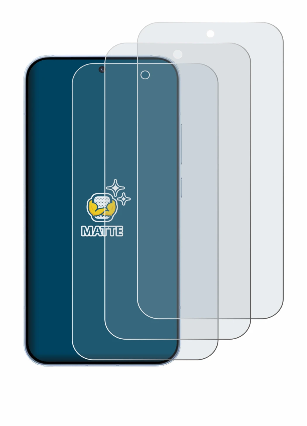 Image of the device Oppo Reno 15 with a wide variety of screen protectors.