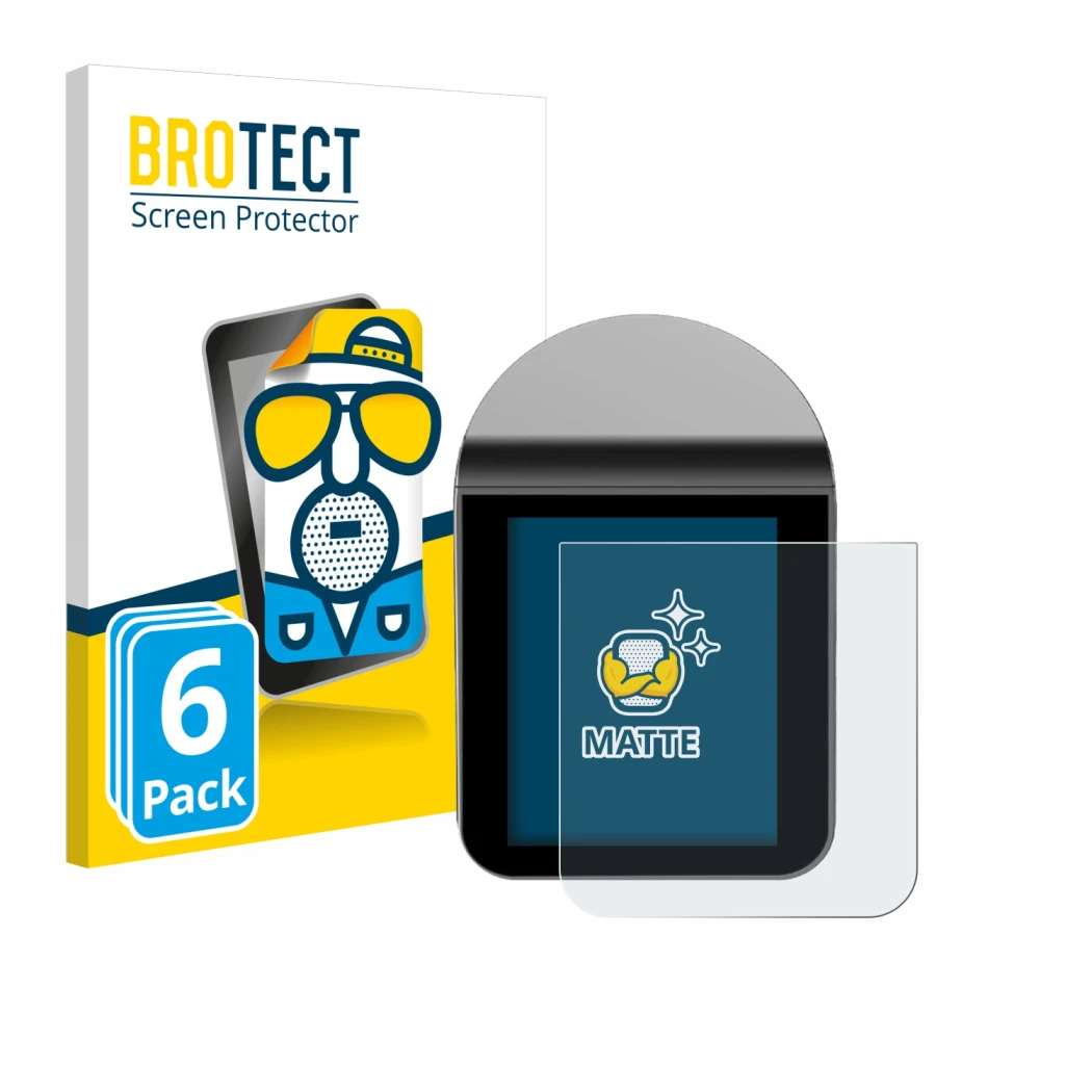 Front side of a product packaging with the brand logo BROTECT. Next to it is the device KitchenBoss G330 shown with the corres