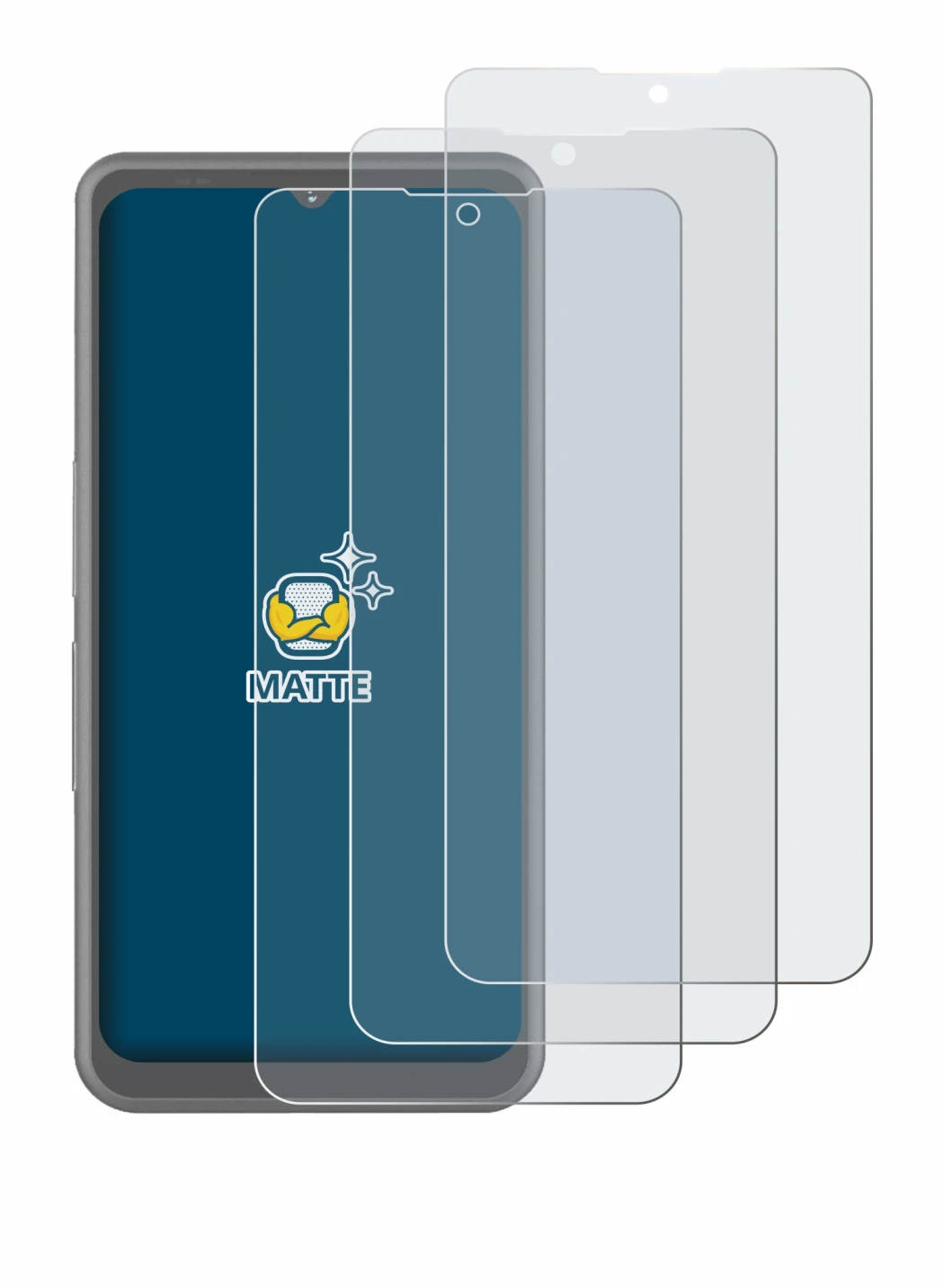 Image of the device Sonim XP Pro Thermal with a wide variety of screen protectors.