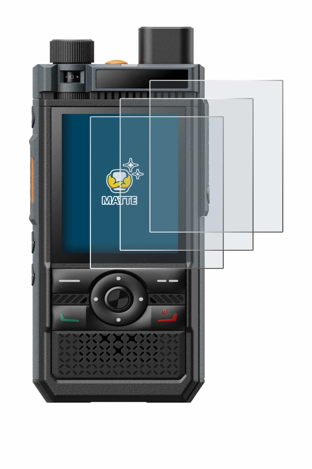Image of the device Hytera P50 with a wide variety of screen protectors.