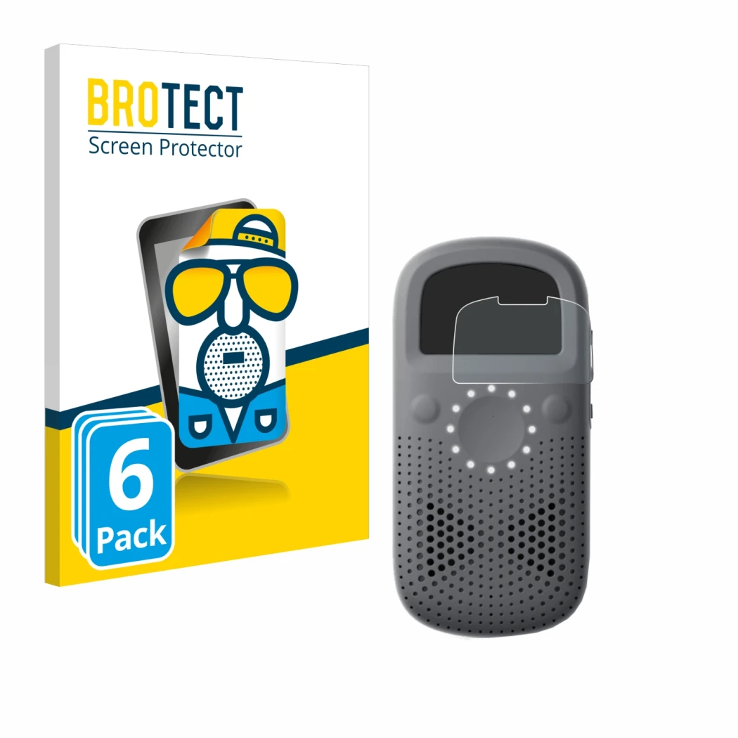 Front side of a product packaging with the brand logo BROTECT. Next to it is the device Relay X shown with the corresponding s