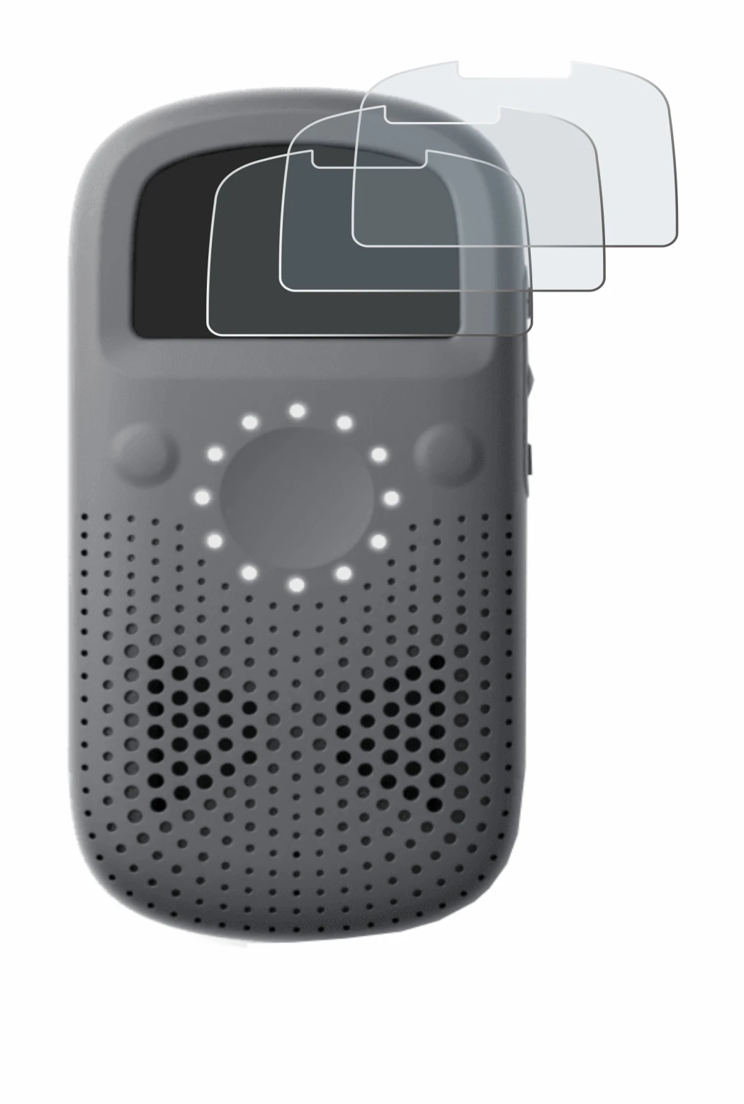 Image of the device Relay X with a wide variety of screen protectors.