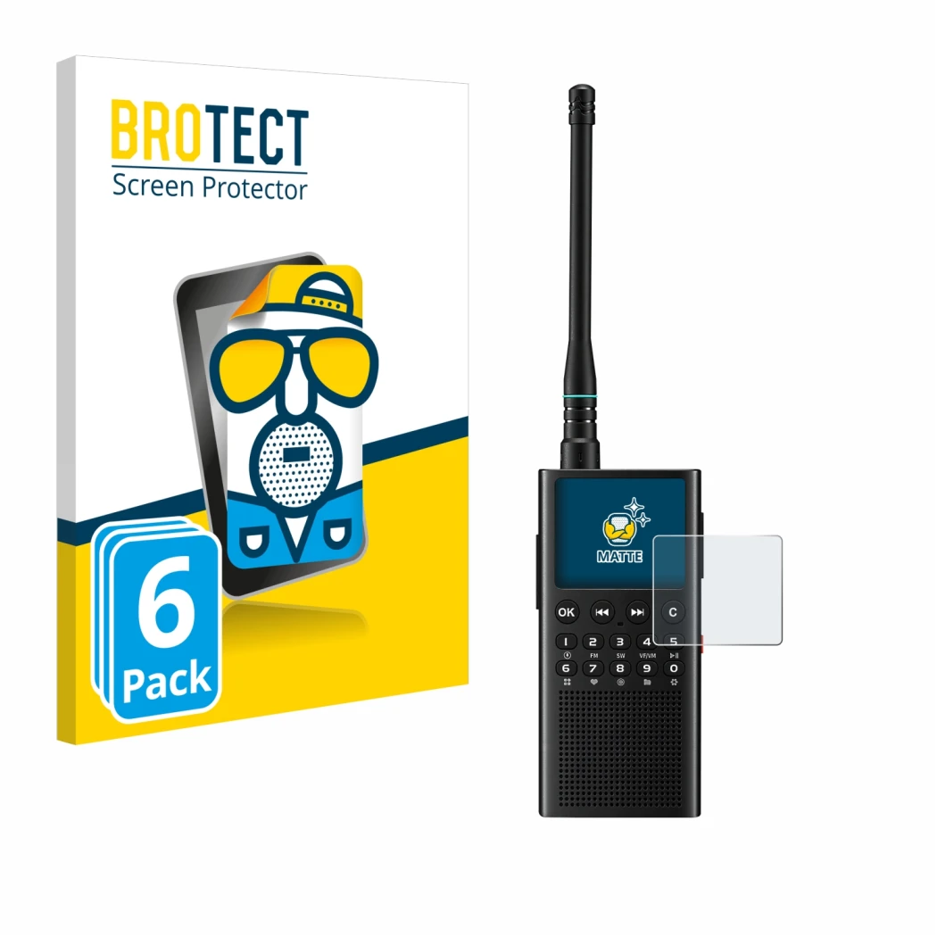 Front side of a product packaging with the brand logo BROTECT. Next to it is the device Choyong WT2 shown with the correspondi