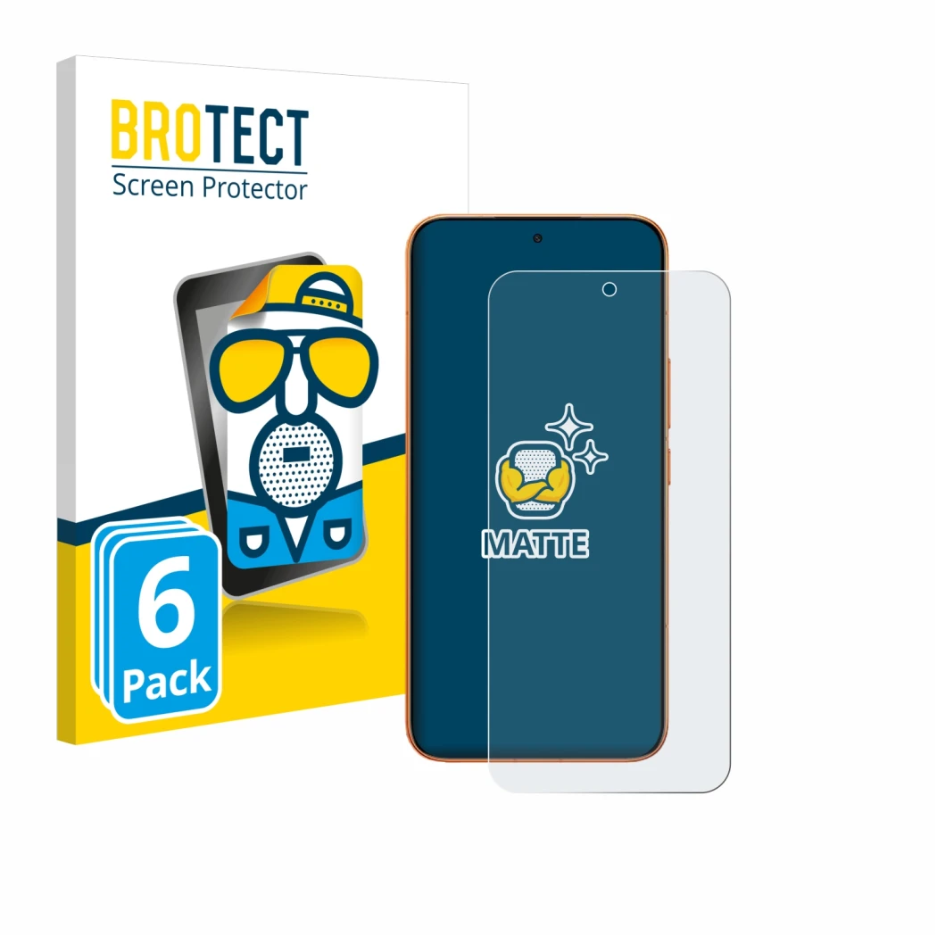 Front side of a product packaging with the brand logo BROTECT. Next to it is the device Xiaomi Redmi Turbo 5 Max shown with th