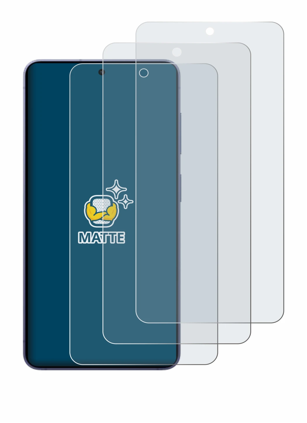Image of the device Samsung Galaxy S26 with a wide variety of screen protectors.