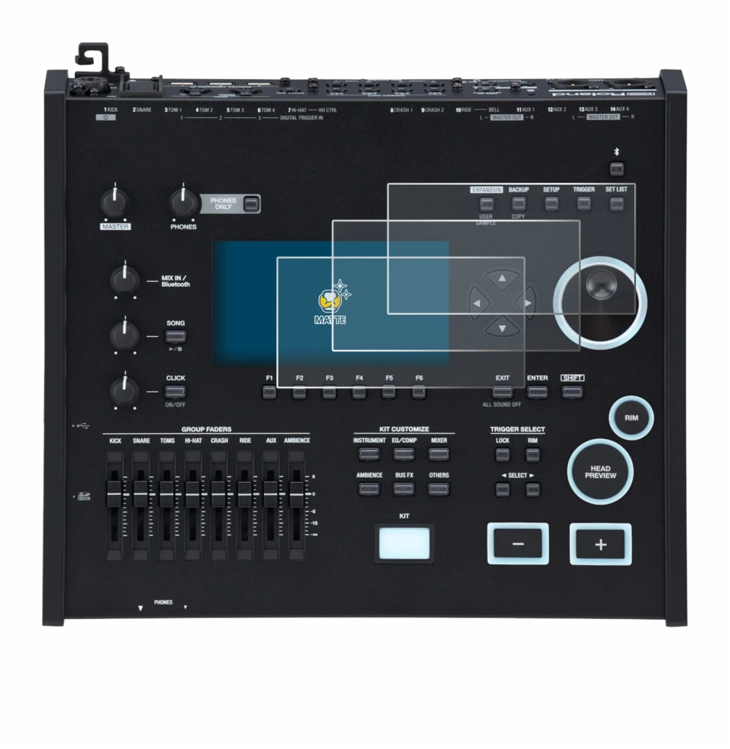 Image of the device Roland V71 with a wide variety of screen protectors.