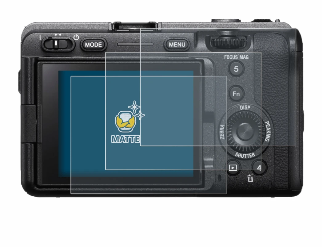 Image of the device Sony FX3A (ILME‑FX3A) with a wide variety of screen protectors.