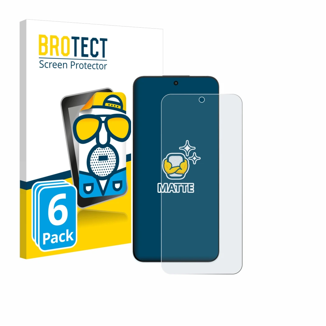 Front side of a product packaging with the brand logo BROTECT. Next to it is the device Oppo A6s Pro shown with the correspond