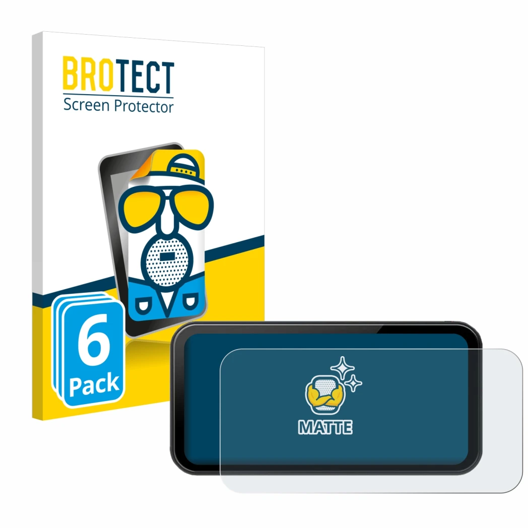 Front side of a product packaging with the brand logo BROTECT. Next to it is the device Wonsidary W622 6.25