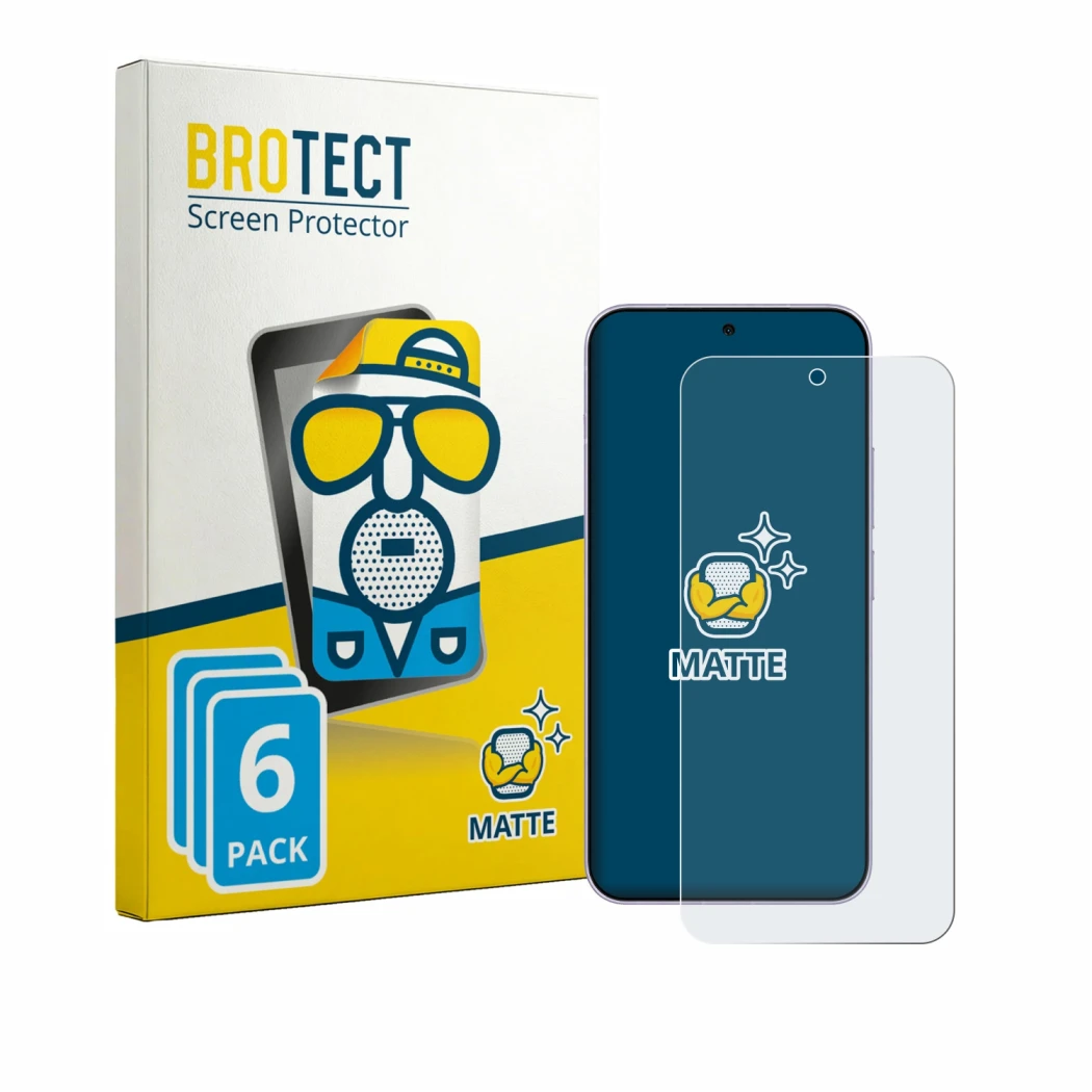 Front side of a product packaging with the brand logo BROTECT. Next to it is the device Vivo X300 FE shown with the correspond