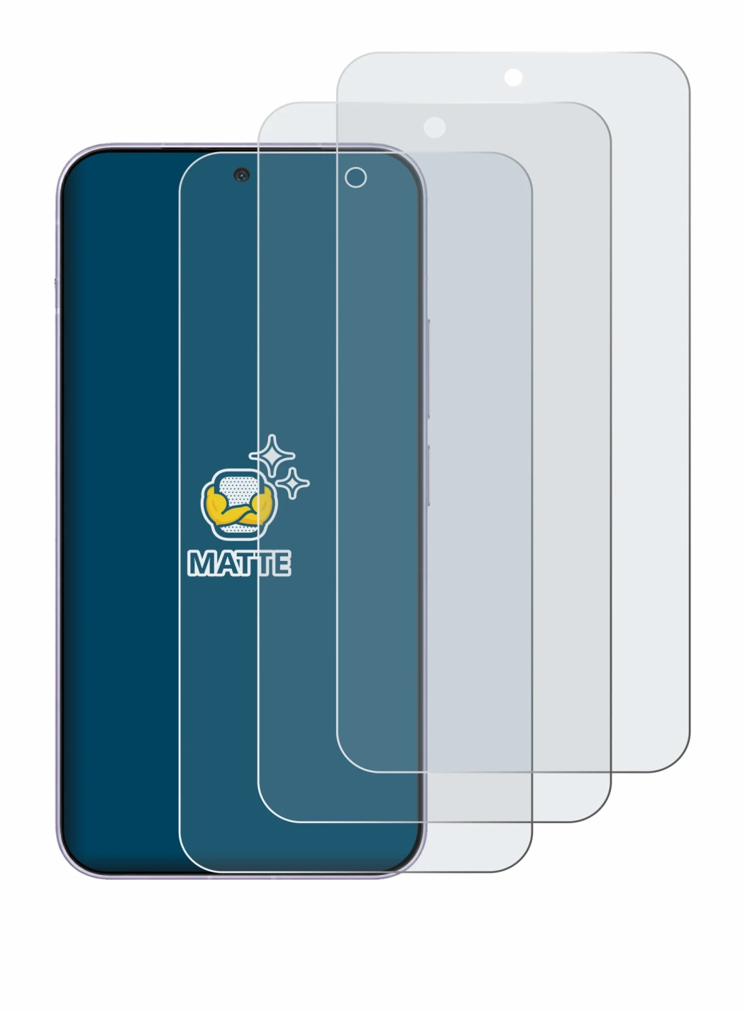Image of the device Vivo X300 FE with a wide variety of screen protectors.