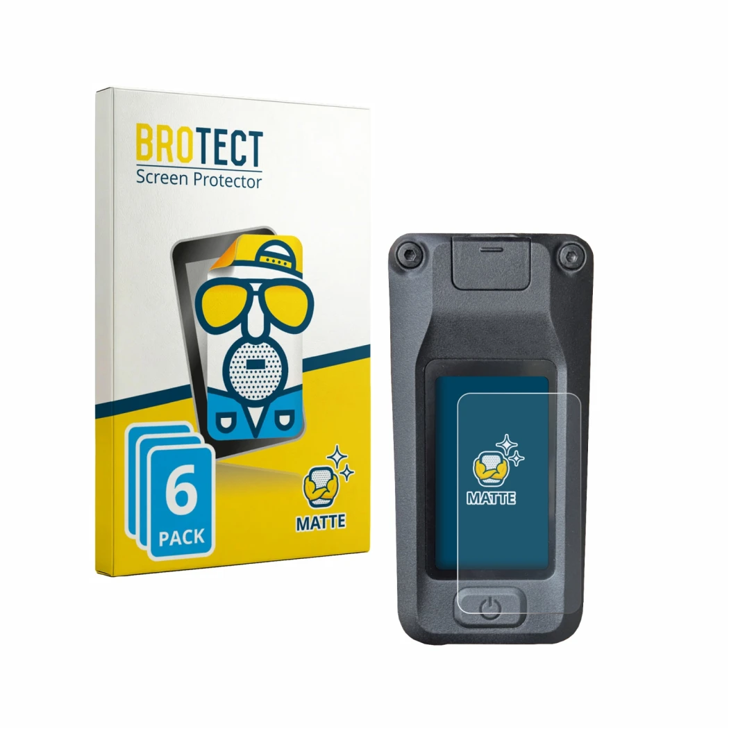 Front side of a product packaging with the brand logo BROTECT. Next to it is the device Amflow DJI Avinox shown with the corre