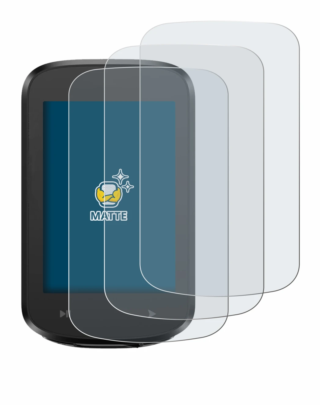Image of the device iGPSPORT BSC100MAX with a wide variety of screen protectors.