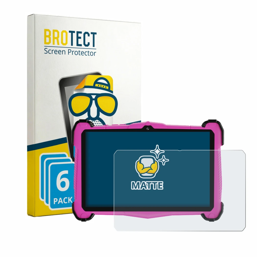 Front side of a product packaging with the brand logo BROTECT. Next to it is the device EagleSoar E_764_EEA-P shown with the c