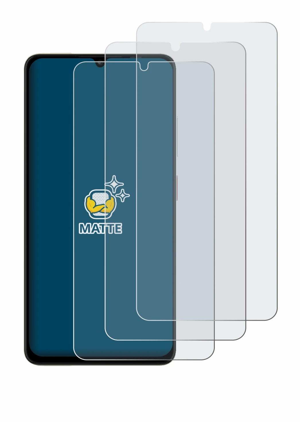 Image of the device ZTE Blade A76 with a wide variety of screen protectors.