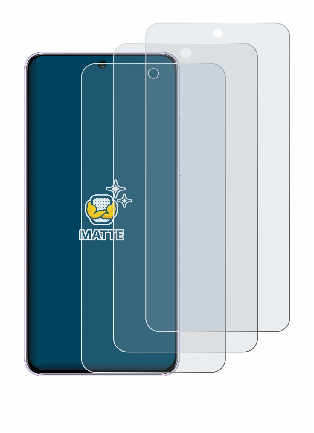 Image of the device Oukitel C26 with a wide variety of screen protectors.