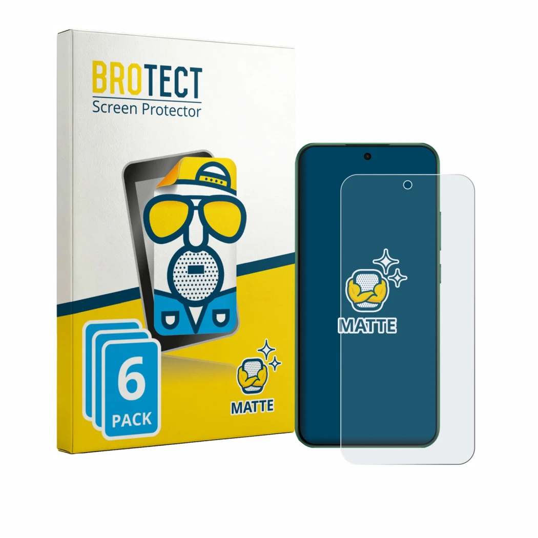 Front side of a product packaging with the brand logo BROTECT. Next to it is the device Oppo F33 shown with the corresponding