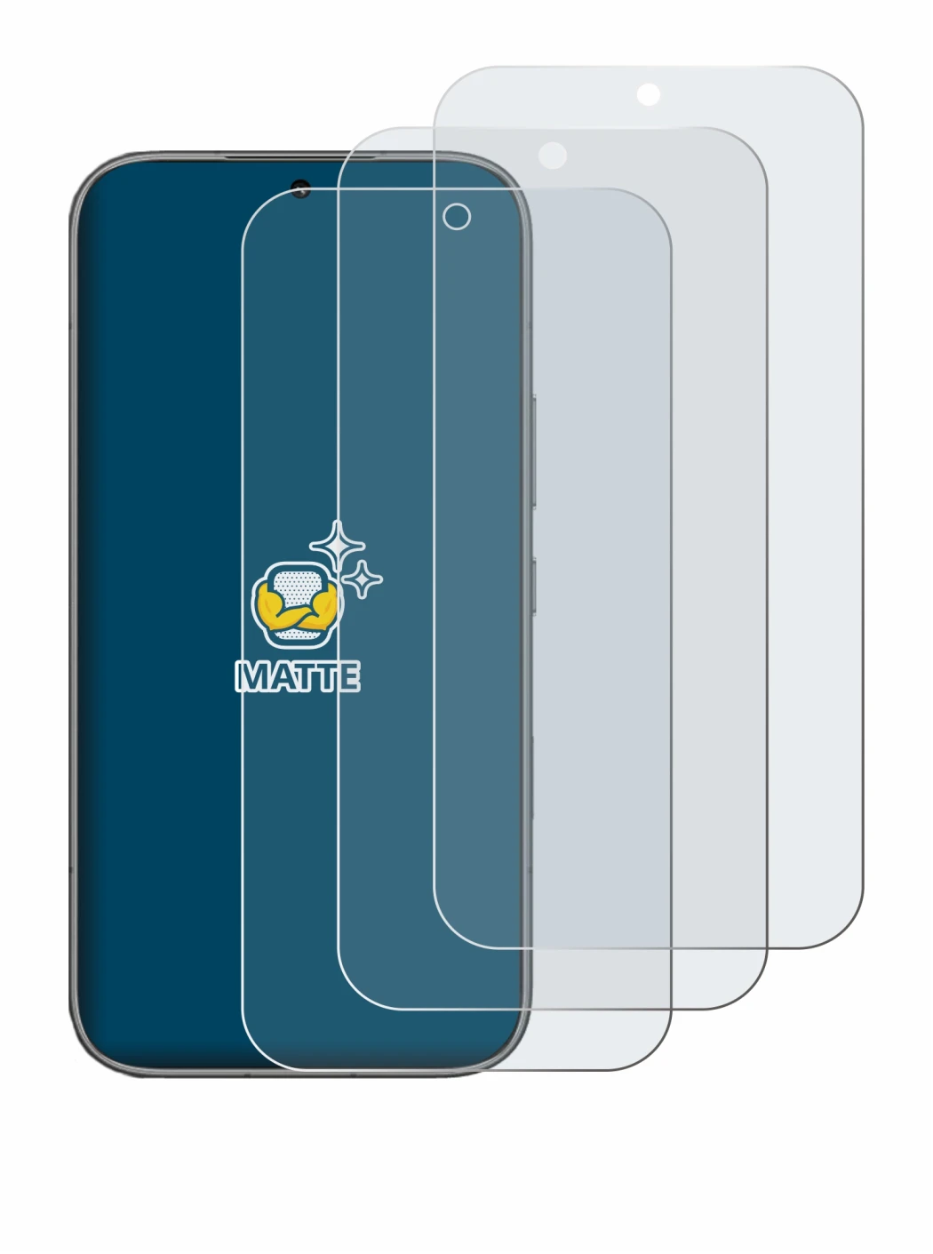 Image of the device Honor 600 with a wide variety of screen protectors.