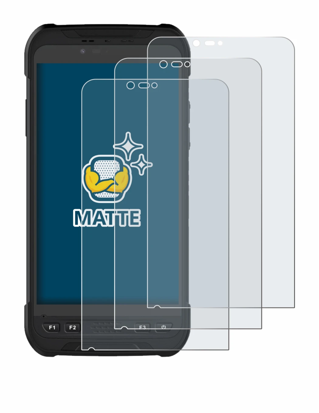 Image of the device Stonex S60 with a wide variety of screen protectors.
