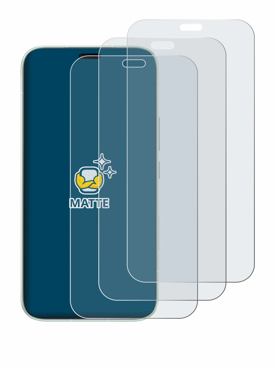 Image of the device Honor 600e with a wide variety of screen protectors.