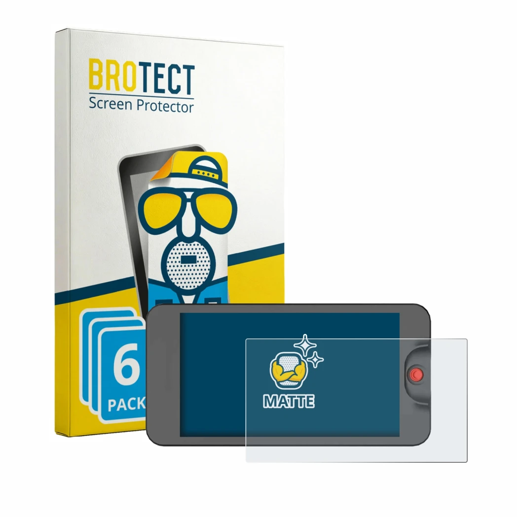 Front side of a product packaging with the brand logo BROTECT. Next to it is the device Osee T5 Plus shown with the correspond