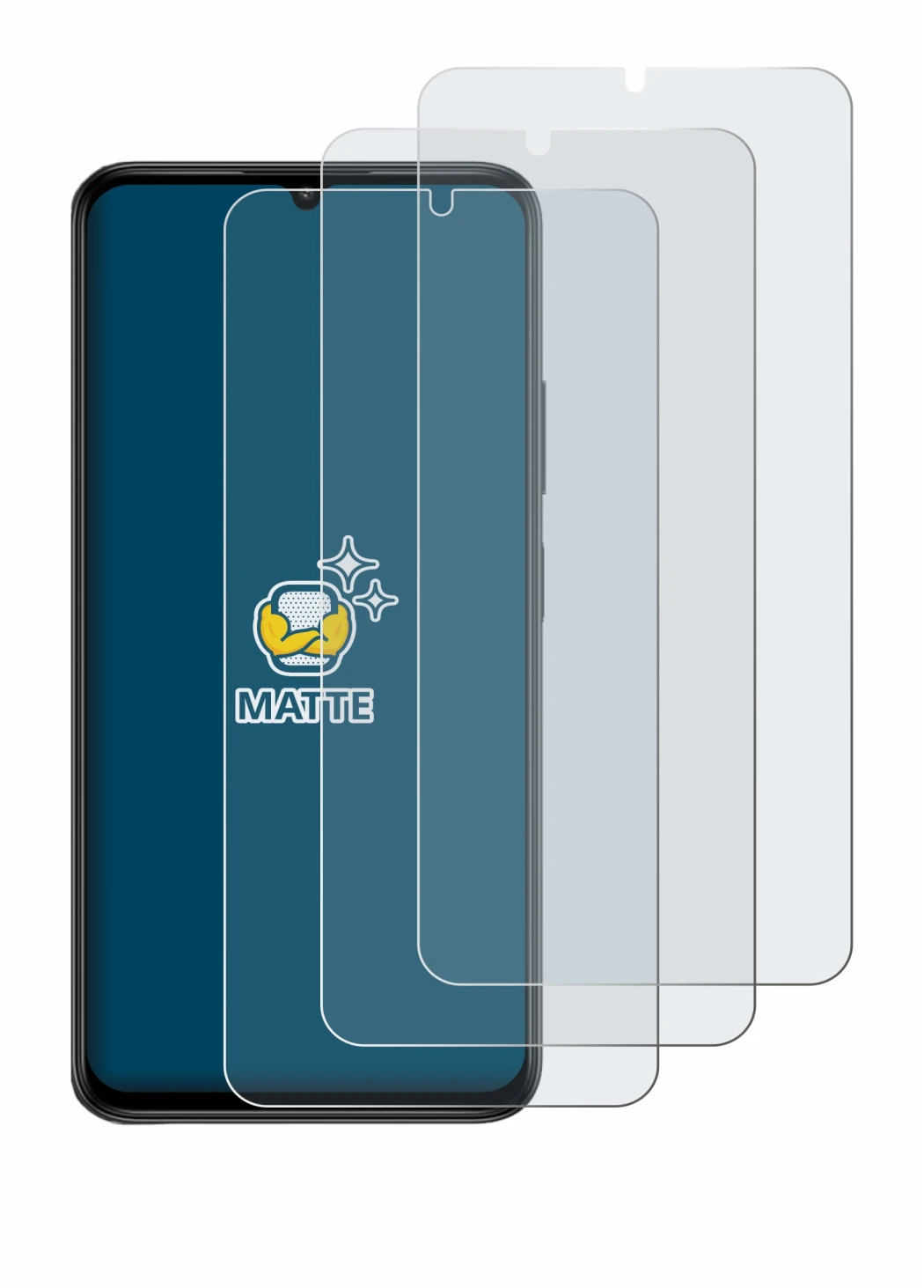 Image of the device Lava Bold N2 with a wide variety of screen protectors.
