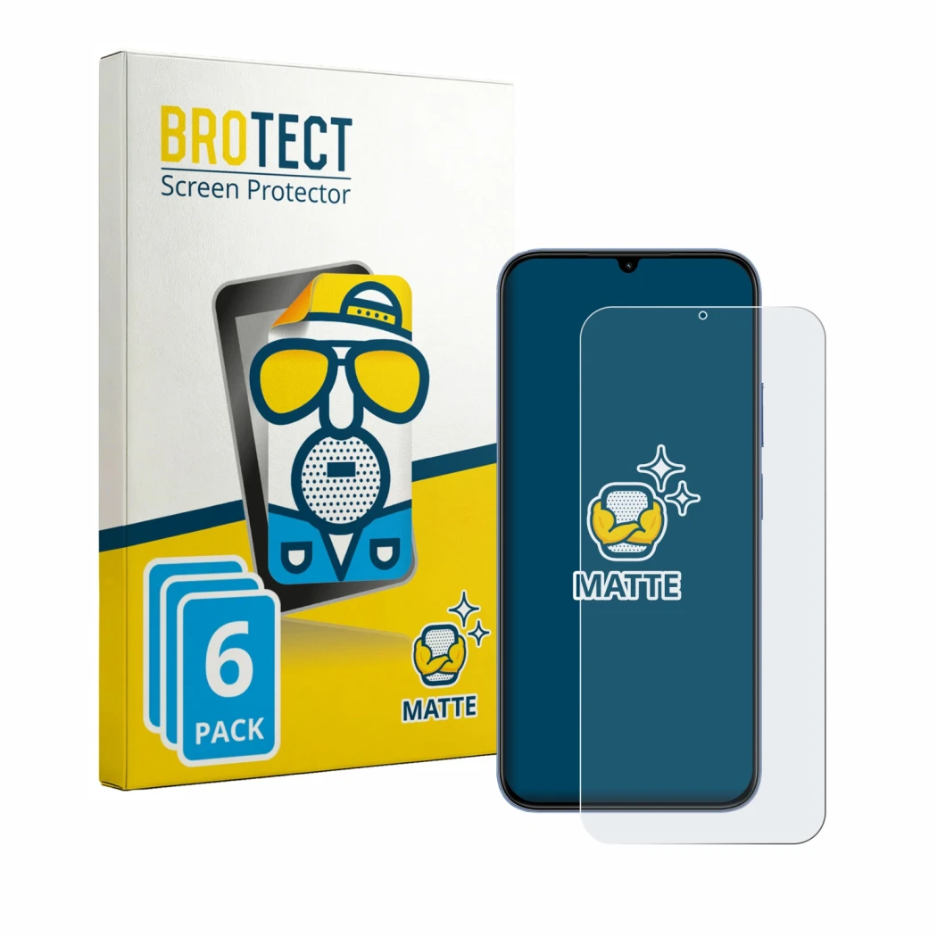 Front side of a product packaging with the brand logo BROTECT. Next to it is the device realme C100x shown with the correspond