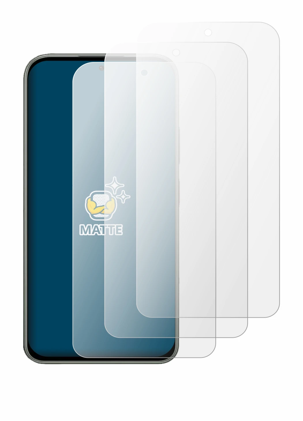 Image of the device Tecno Pova 8 with a wide variety of screen protectors.
