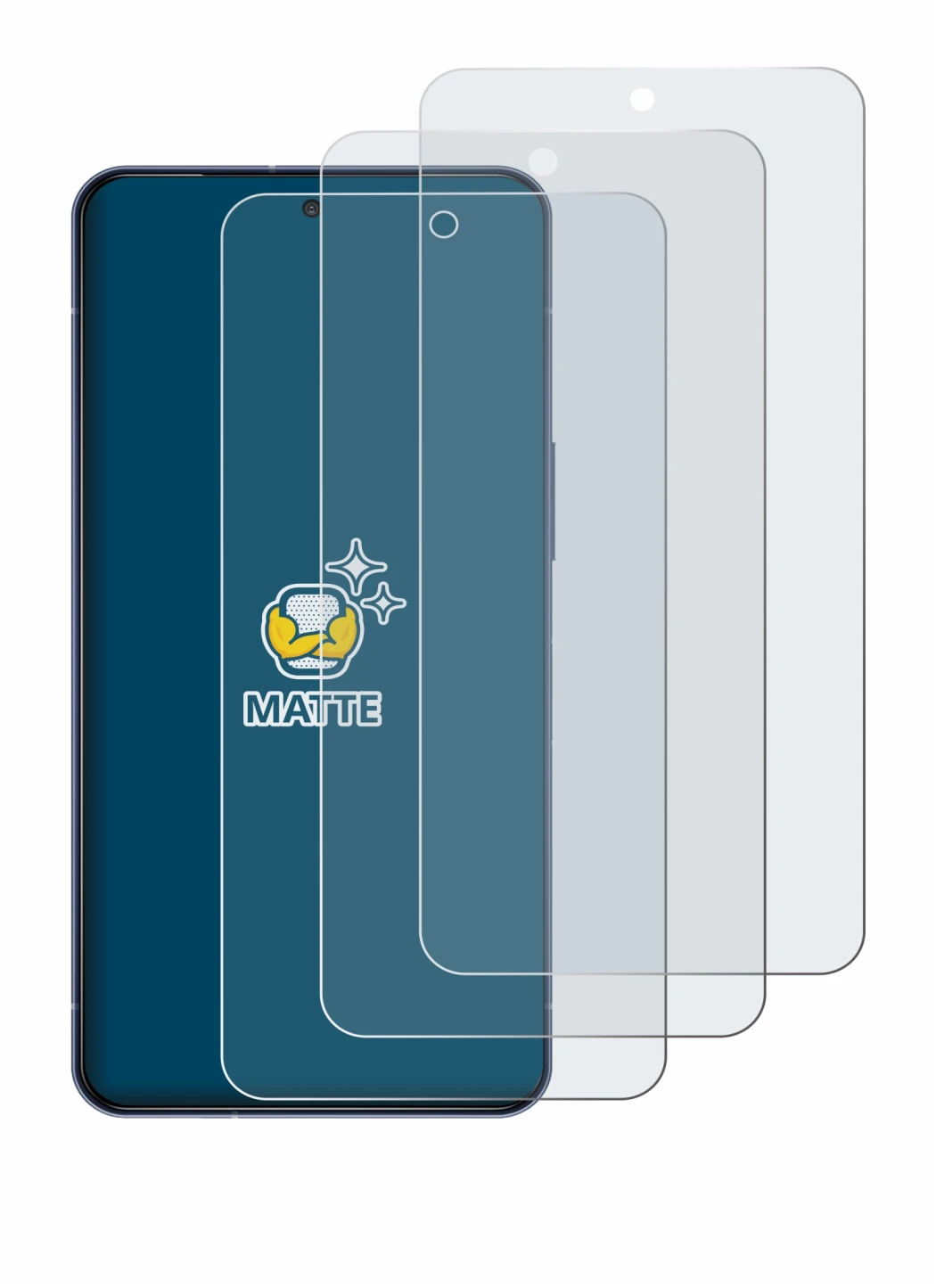 Image of the device Sharp Aquos R11 with a wide variety of screen protectors.