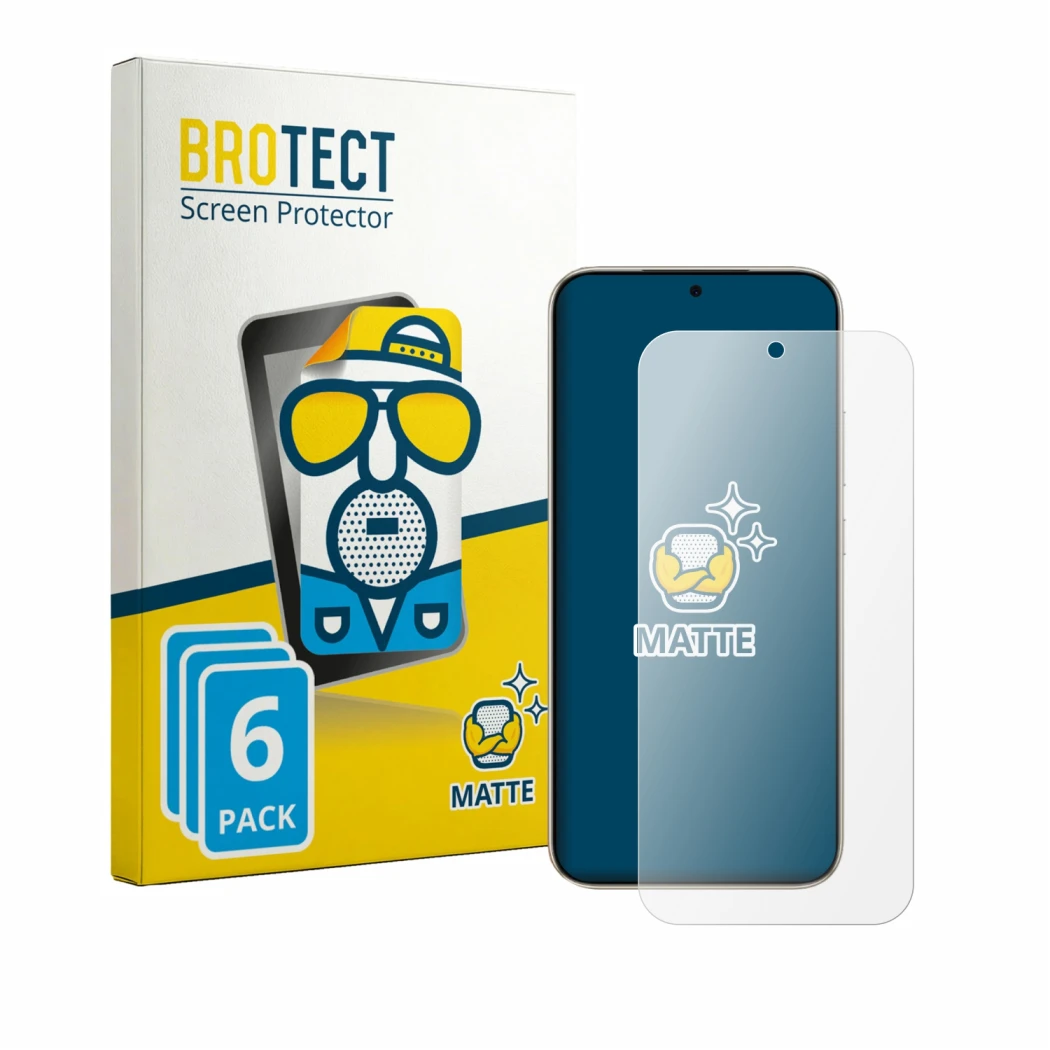 Front side of a product packaging with the brand logo BROTECT. Next to it is the device Honor X80 Pro Max shown with the corre