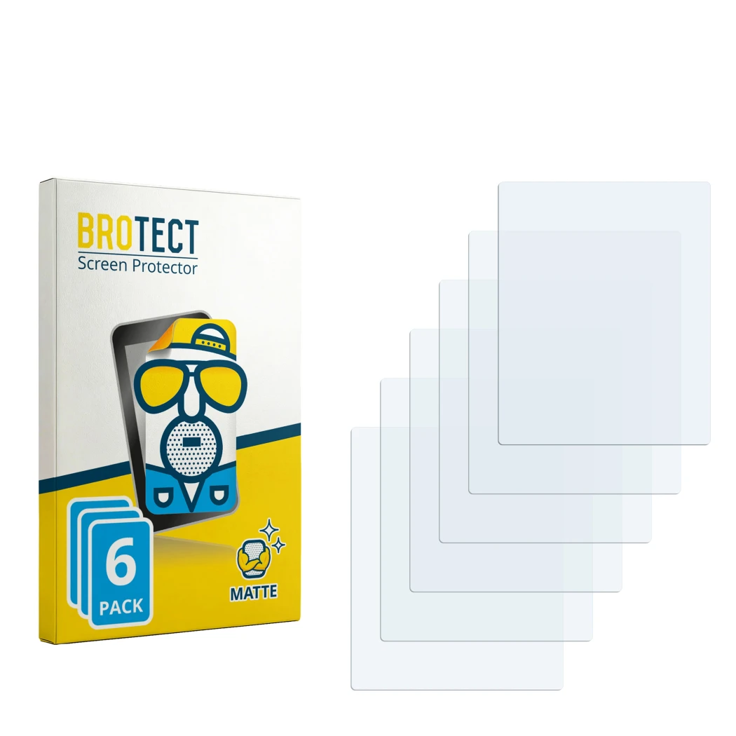 Front side of a product packaging with the brand logo BROTECT. Next to it is the corresponding screen protector.