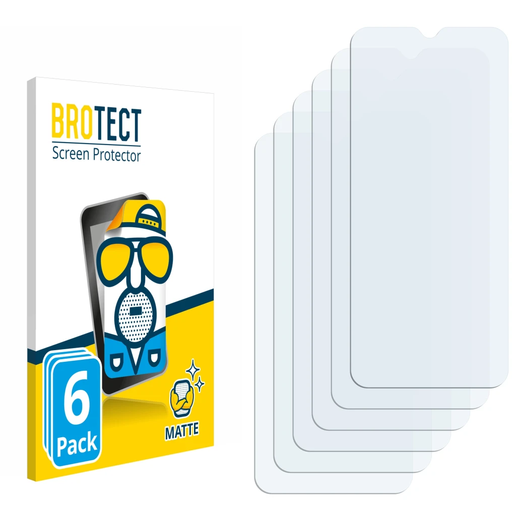 Front side of a product packaging with the brand logo BROTECT. Next to it is the corresponding screen protector.