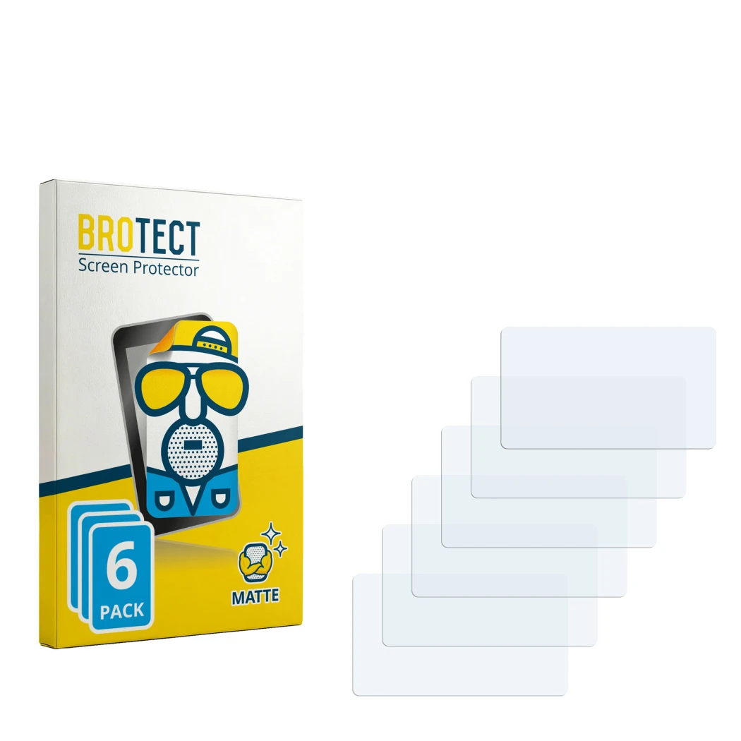 Front side of a product packaging with the brand logo BROTECT. Next to it is the corresponding screen protector.