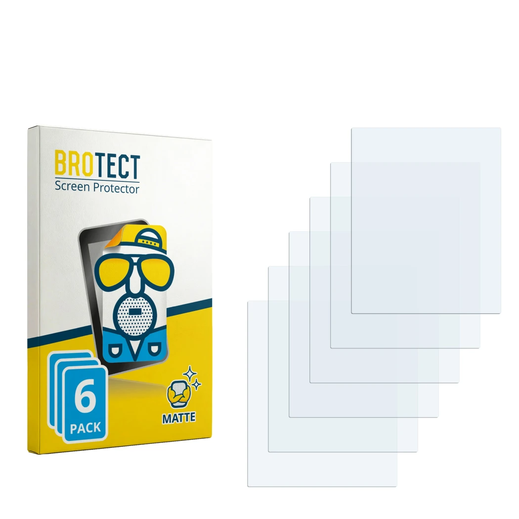 Front side of a product packaging with the brand logo BROTECT. Next to it is the corresponding screen protector.