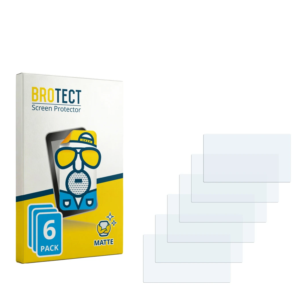 Front side of a product packaging with the brand logo BROTECT. Next to it is the corresponding screen protector.