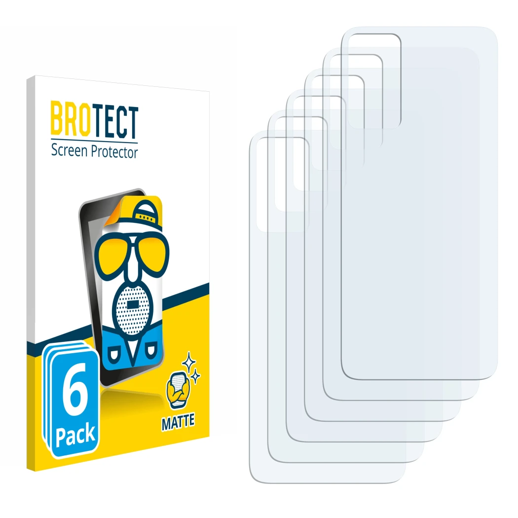 Front side of a product packaging with the brand logo BROTECT. Next to it is the corresponding screen protector.