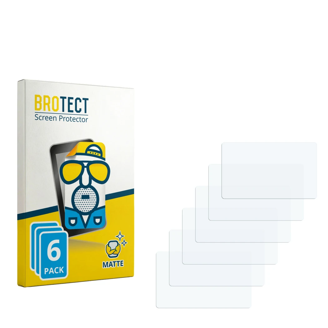Front side of a product packaging with the brand logo BROTECT. Next to it is the corresponding screen protector.