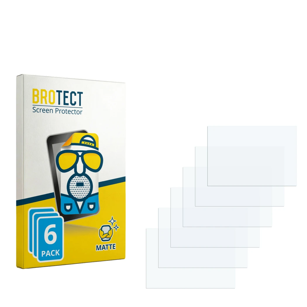 Front side of a product packaging with the brand logo BROTECT. Next to it is the corresponding screen protector.