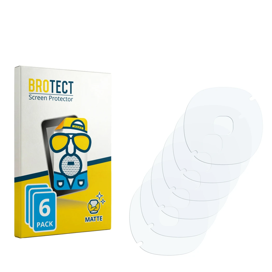 Front side of a product packaging with the brand logo BROTECT. Next to it is the corresponding screen protector.